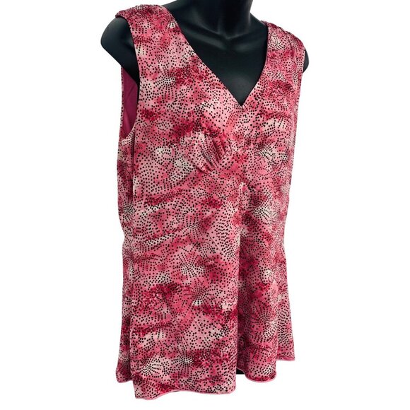 Style & Co Women Top Blouse Size Large L Sleeveless Pink Black V-Neck NWT New - Picture 4 of 8